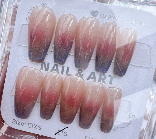 A43 Red Mixed Grey Cat Eye