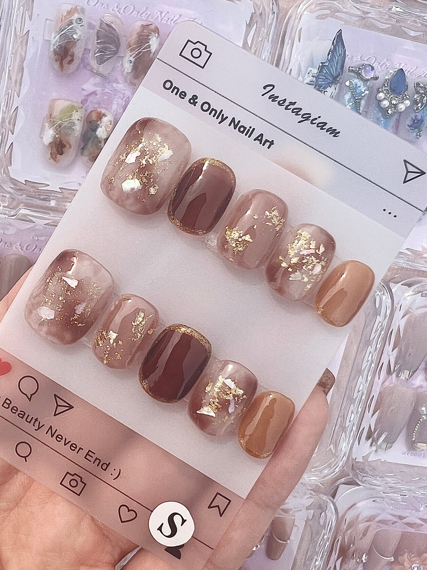 B12 Amber Mixed Golden Foil